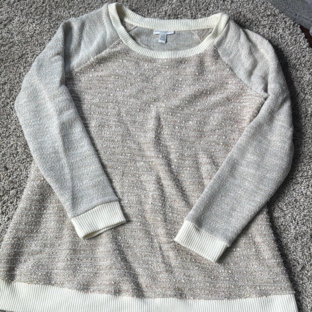 Liz Lange Cream Crew Neck Sweater Soft Knit
